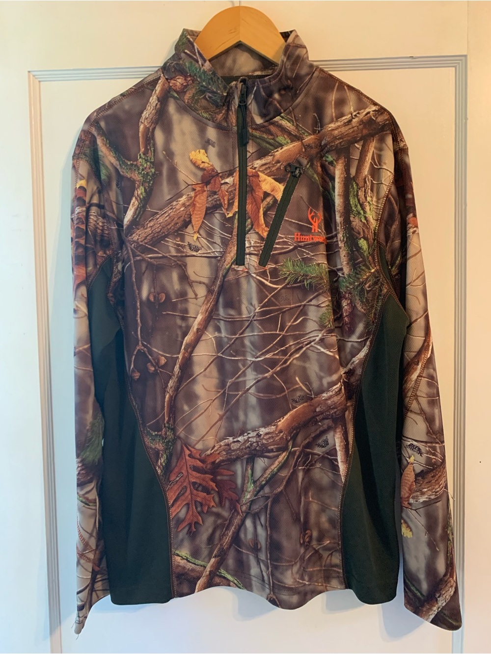 Worth Men’s Camo Quarter-Zip Pullover- Brown/Green